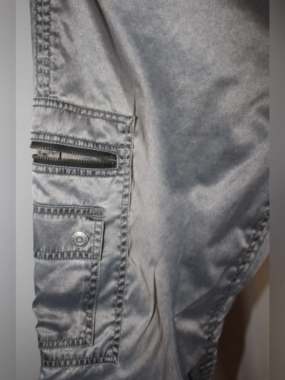 Vintage Thrifted y2k chrome-metallic cargo pants from EXPRESS